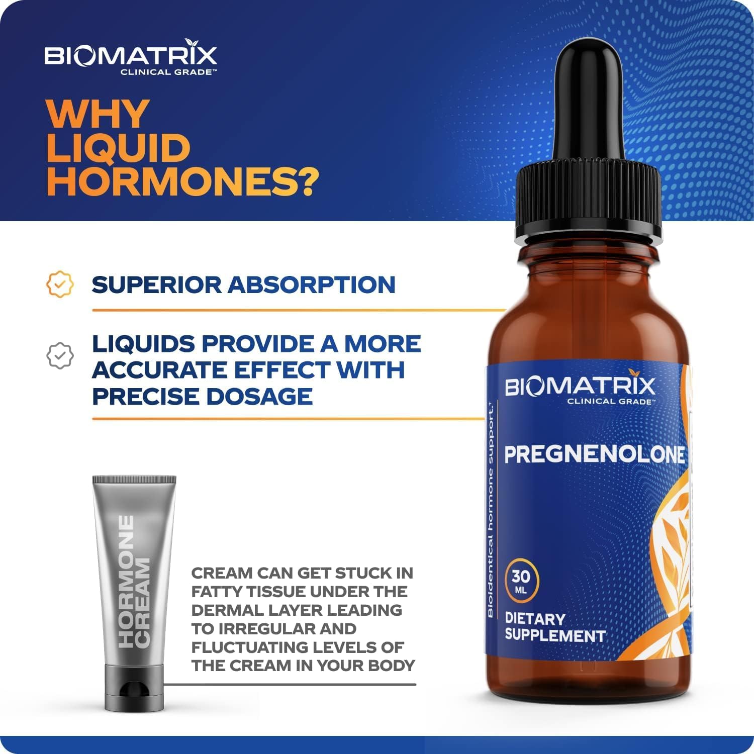 BioMatrix Pregnenolone Supplement, Sublingual Micronized Liquid for Memory, Mood, Brain Health | 3X Better Absorption Than Capsules (30 ml) - 30-60 Day Supply Nirvana Guru