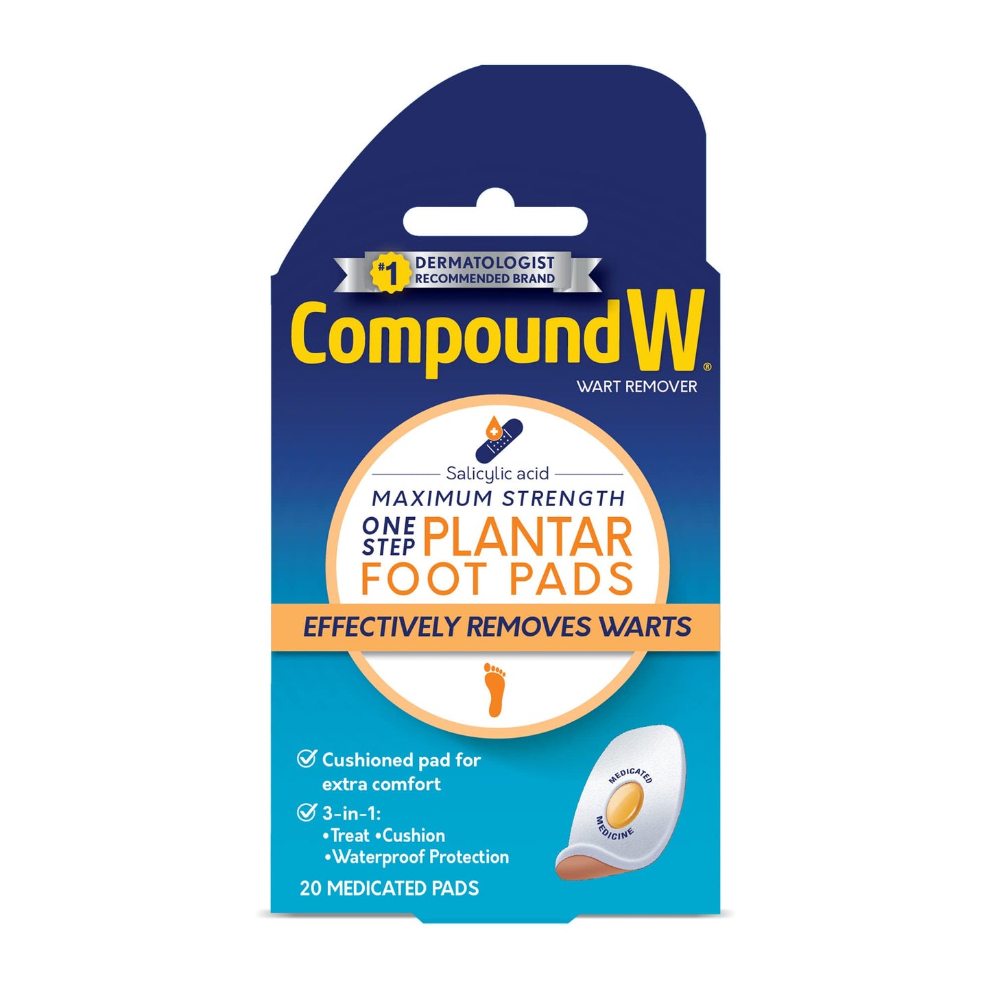 Compound W Wart Remover Maximum Strength One Step Pads, 14 Medicated Pads
