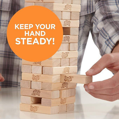 Hasbro Gaming Jenga Wooden Blocks Stacking Tumbling Tower Game | Party Games for Kids & Families | Easter Basket Stuffers | Ages 6+ (Amazon Exclusive) nirvanaguru