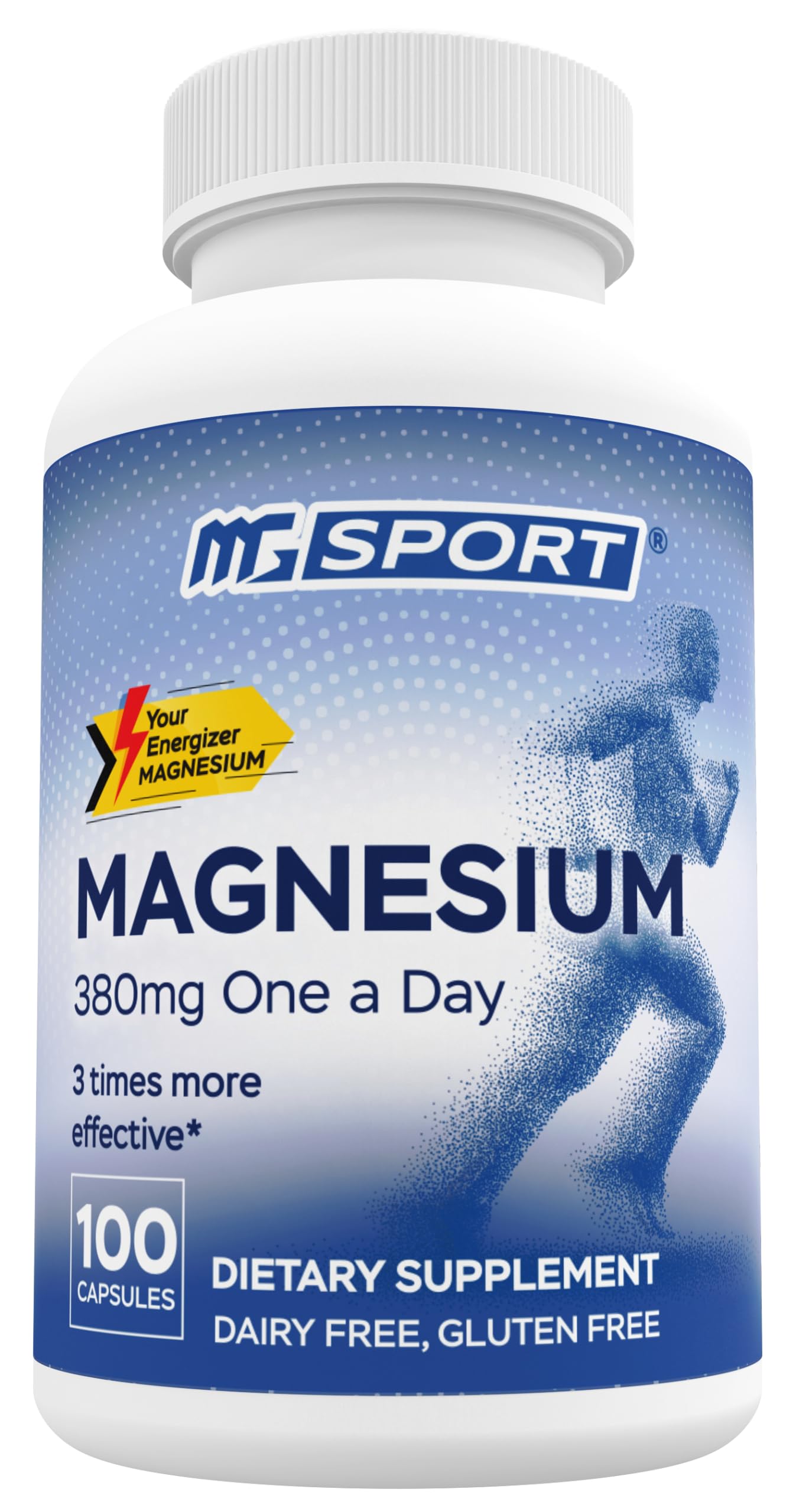 Magnesium Supplement Complex MGSPORT- High Absorption with Vitamins B6, D, E - Relieves Leg Cramps & Muscle Support - 60 Servings Nirvana Guru