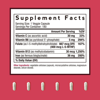 Doctor's Recipes Iron Supplement 65 mg with Vitamin C - Maximized Absorption, Stomach Friendly & High Potency Iron Pills for Red Blood Cells Formation & Immunity Health - Vegan Non-GMO 60 Iron Tablets Nirvana Guru