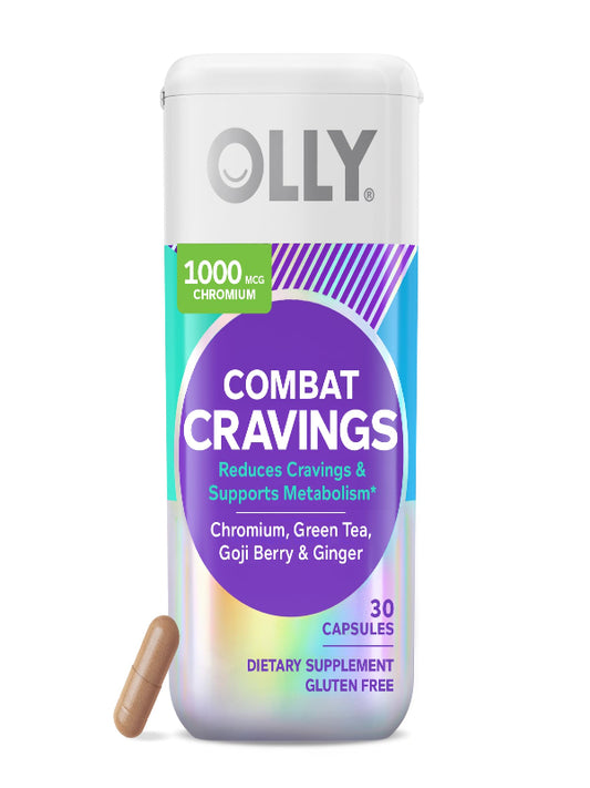 OLLY Combat Cravings, Metabolism & Energy Support Supplement,1000 mcg Chromium, Green Tea, Goji Berry, Ginger - 30 Count Nirvana Guru