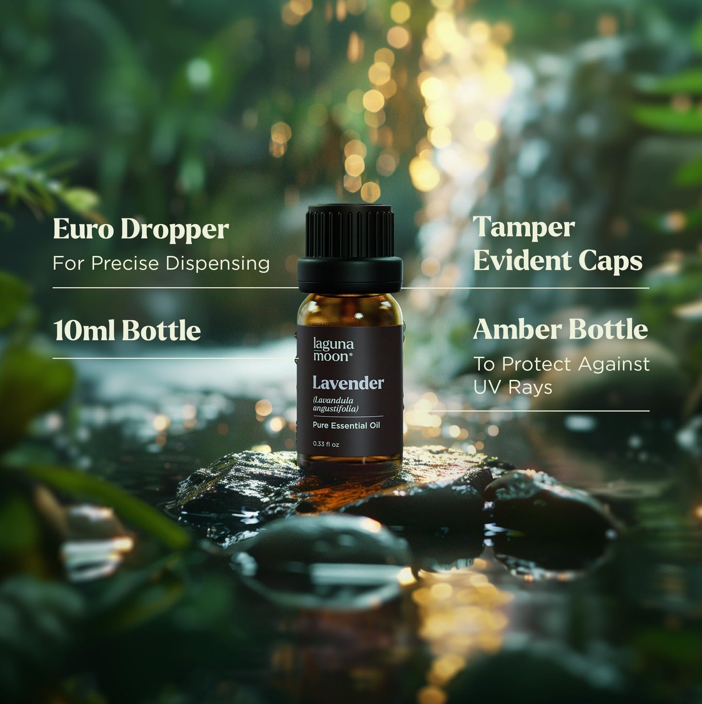 Lagunamoon Lavender Essential Oil - Pure Essential Oils for Diffusers, Humidifiers, Aromatherapy, Cars, Yoga, Home Essentials - Relaxing Fragrance Scents for Fresheners and Candle Making (150ml)