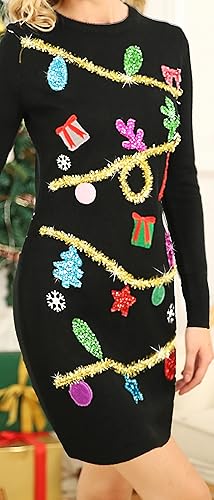 v28 Varied Ugly Christmas Sweater for Women Funny Reindeer Knit Sweaters Dress nirvanaguru