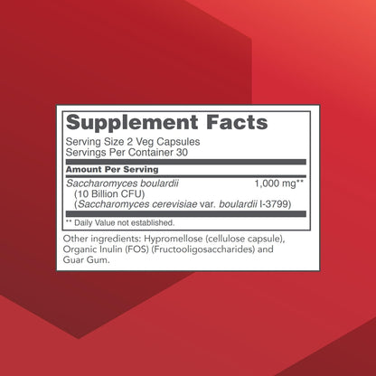 PROTOCOL FOR LIFE BALANCE Saccharomyces Boulardii - 10 Billion CFU - Probiotic Supplement - Support Gut Health & Digestive Health - Relieves Occasional Diarrhea - Halal & Kosher - 60 Veg Caps Nirvana Guru