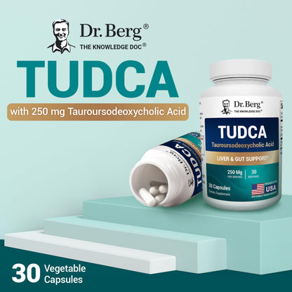 Dr. Berg TUDCA Supplement (Tauroursodeoxycholic Acid) - Powerful Formula for Liver Health, Bile Flow, Gallbladder Support, and Digestive Health* - 30 Capsules - Nirvana Guru