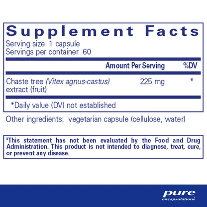 Pure Encapsulations Chaste Tree (Vitex) - Supports Menstrual Cycle Regularity - for Breast Comfort* - Women's Supplement - Hormonal Balance Support - Non-GMO & Vegan - 120 Capsules - Nirvana Guru