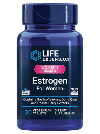 Life Extension Estrogen for Women, Helps Relieve hot Flashes and Night Sweats, Soy isoflavones, Norway Spruce Extract, chasteberry, Hormone-Free, Gluten Free, Non-GMO, Vegetarian, 30 Tablet - Nirvana Guru