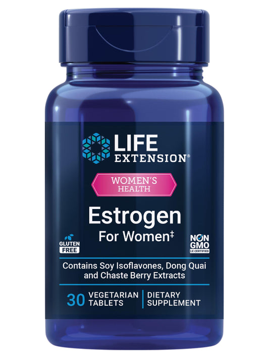 Life Extension Estrogen for Women, Helps Relieve hot Flashes and Night Sweats, Soy isoflavones, Norway Spruce Extract, chasteberry, Hormone-Free, Gluten Free, Non-GMO, Vegetarian, 30 Tablet - Nirvana Guru
