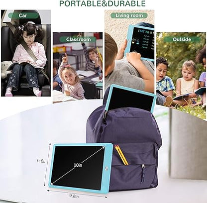 TEKFUN LCD Writing Tablet Doodle Board, 10inch Colorful Drawing Tablet Writing Pad, Kids Travel Essentials, Toddler Toys for 3 4 5 6 7 8 Year Old Girls Boys (Blue) nirvanaguru