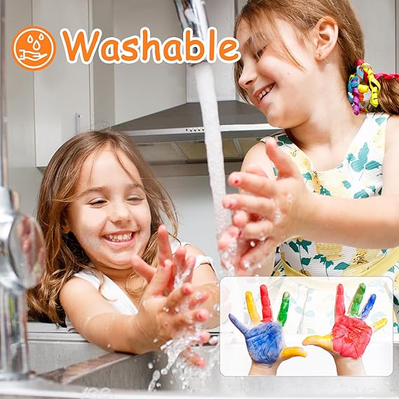 ABEIER Washable Finger Paint for Toddlers, Safe Non-Toxic, 12 Vibrant Colors (1.21fl oz), Baby Safe Paint for Hand and Feet, Mess Free Art Supplies for Kids, Preschool Learning Gifts, Ages 1-3 4 5 6+ nirvanaguru