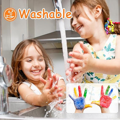 ABEIER Washable Finger Paint for Toddlers, Safe Non-Toxic, 12 Vibrant Colors (1.21fl oz), Baby Safe Paint for Hand and Feet, Mess Free Art Supplies for Kids, Preschool Learning Gifts, Ages 1-3 4 5 6+ nirvanaguru