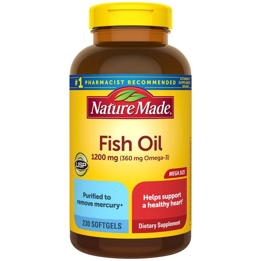 Nature Made Fish Oil Omega 3 Supplements, 1200mg Softgels, Omega 3 Fish Oil for Healthy Heart Support, 100 Softgels, 50 Day Supply Nirvana Guru
