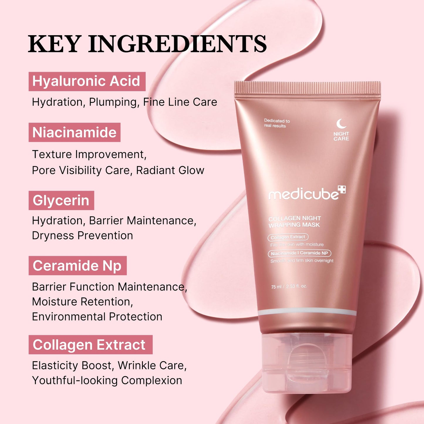medicube PDRN Caffeine Overnight Wrapping Peel Off Facial Mask | Firming, Depuffing & Hydration | Salmon DNA + Caffeine + Collagen For Refined, Glass Skin & Face Contour Support | Korean Skin Care Nirvana Guru