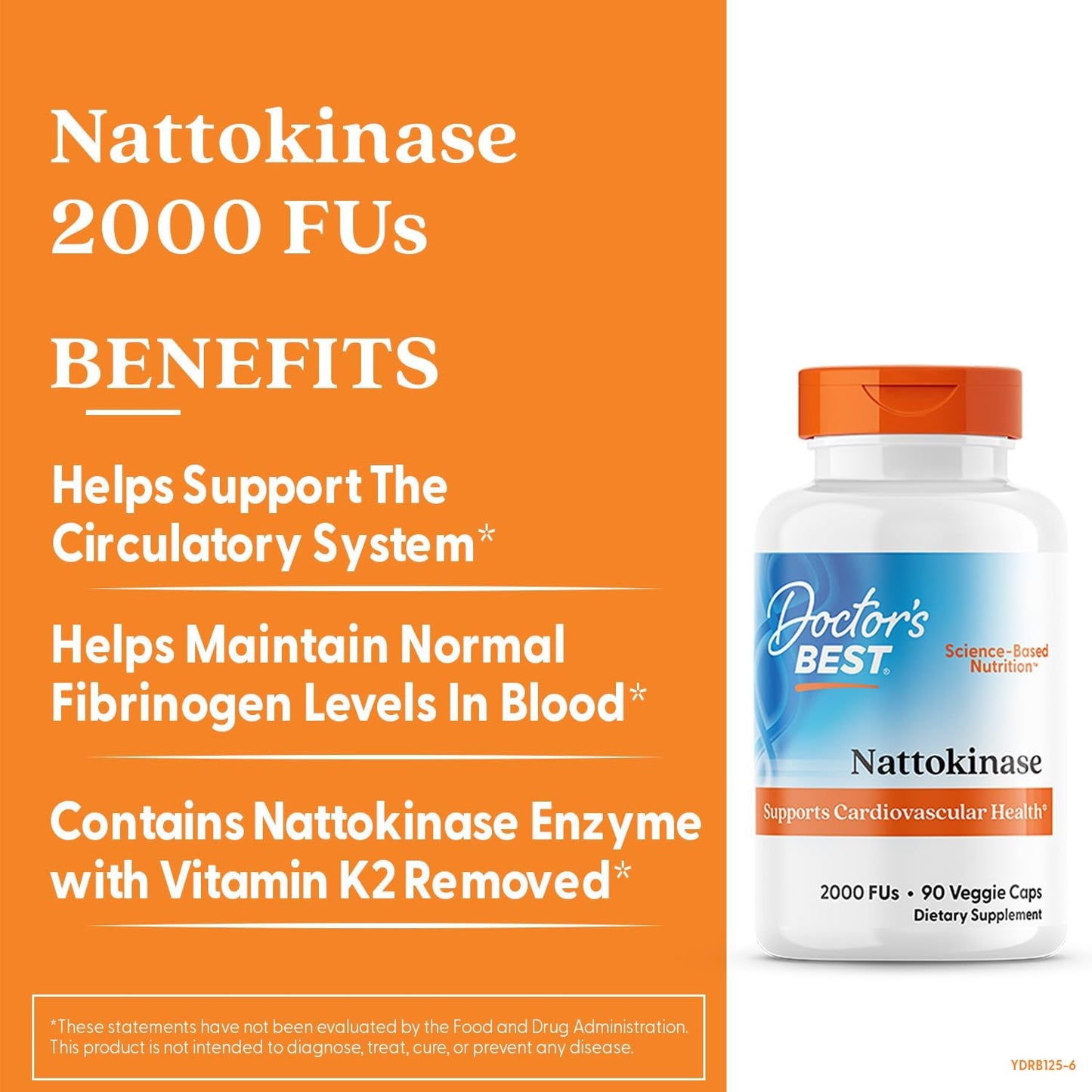 Doctors Best Nattokinase, 2000 Fus, Supports Cardiovascular Health, Non-GMO, Vegan 90 Veggie Caps - Nirvana Guru