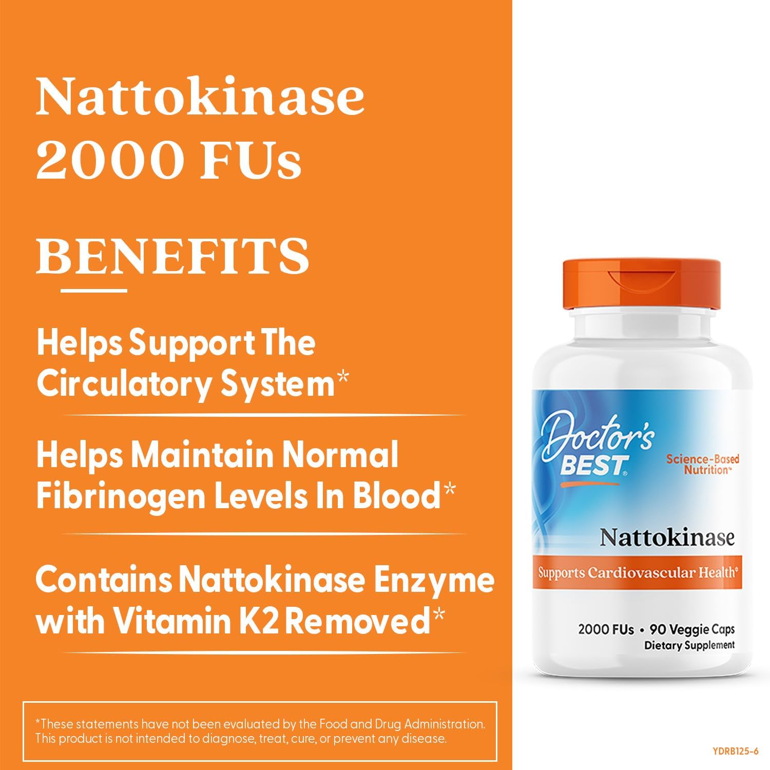 Doctors Best Nattokinase, 2000 Fus, Supports Cardiovascular Health, Non-GMO, Vegan 90 Veggie Caps - Nirvana Guru