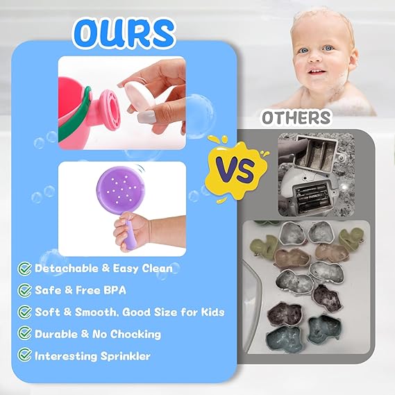 Baby Bath Toys for Kids Ages 1-3 5 PCS Toddler Bath Toys Mold Free for 2-4 Bathtub Sand Beach Pool Water Toddler Toys & Gifts (Color Random) nirvanaguru