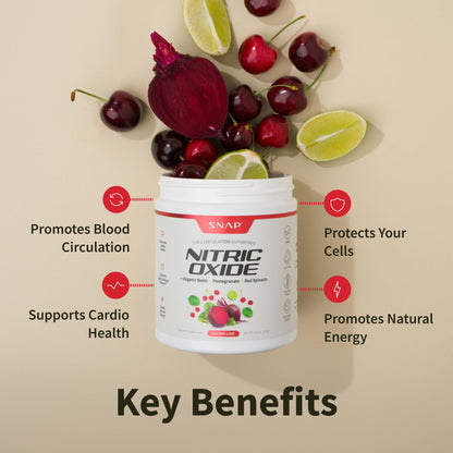 Snap Supplements Organic Beet Root Powder, Nitric Oxide Supplements for Men & Women, Beets, Pomegranate, B Vitamins & Red Spinach, Energy, Heart Health & Circulation Support, 30 Servings, Mixed Berry Nirvana Guru