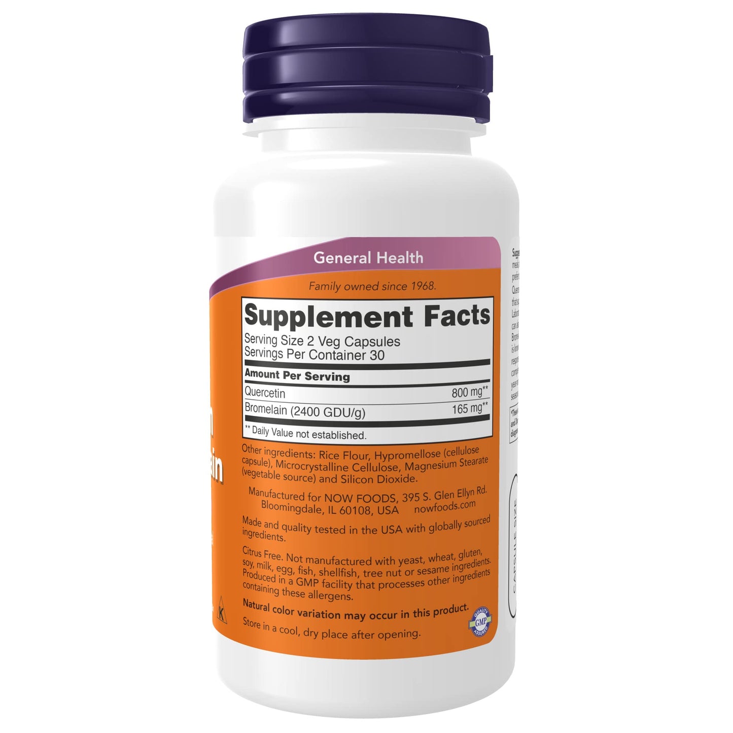 NOW Foods Supplements, Quercetin with Bromelain, Balanced Immune System*, 240 Veg Capsules - Nirvana Guru