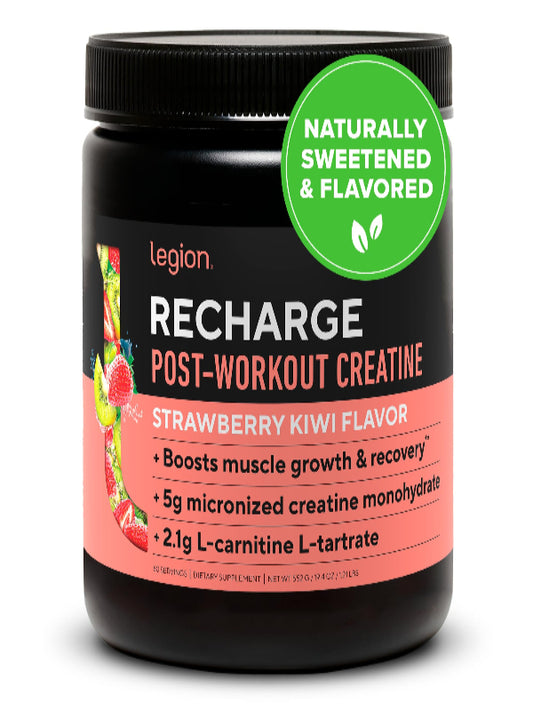 LEGION Recharge Post Workout Drink - Micronized Creatine Monohydrate Natural Post Workout Recovery Drink - Muscle Builder & Recovery Booster Post Workout Supplements (Strawberry Lemonade, 30 Servings) Nirvana Guru