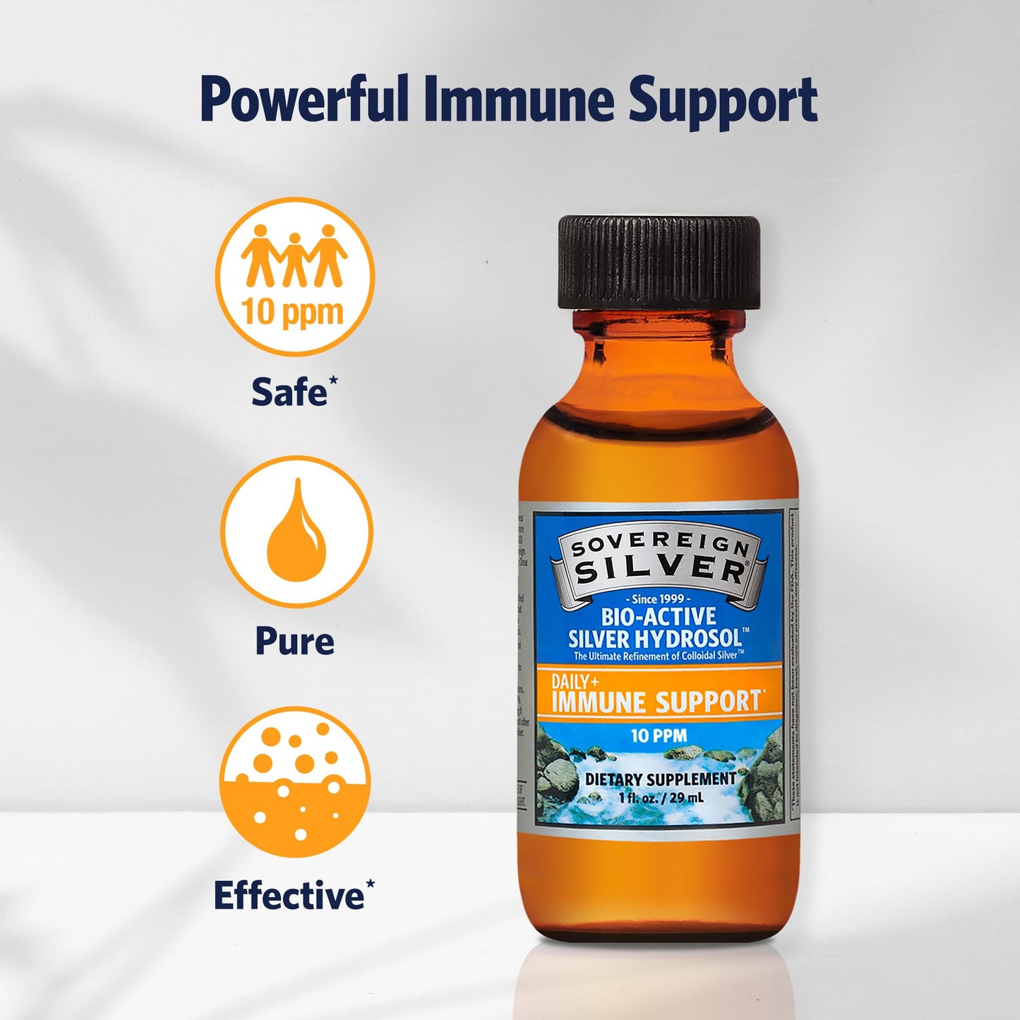 Sovereign Silver Immune Support - Colloidal Silver, Bio-Active Silver Hydrosol, 10 ppm, Liquid Dropper, 4 Fl Oz, (118 mL) Nirvana Guru