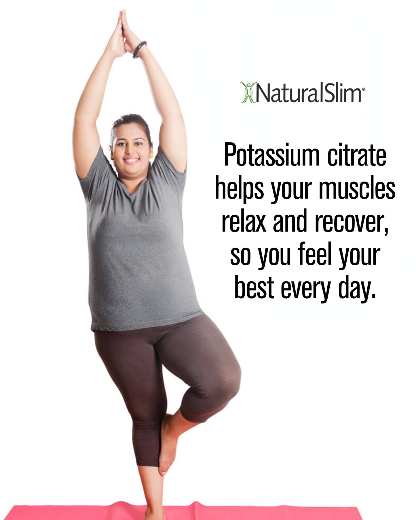 NaturalSlim Natural Potassium Citrate Gluconate 99 mg - Kadsorb Supports Electrolyte Balance & Normal pH - Absorbable Potassium Supplements with Essential Minerals - Non GMO 400 Capsules 1 Pack Nirvana Guru