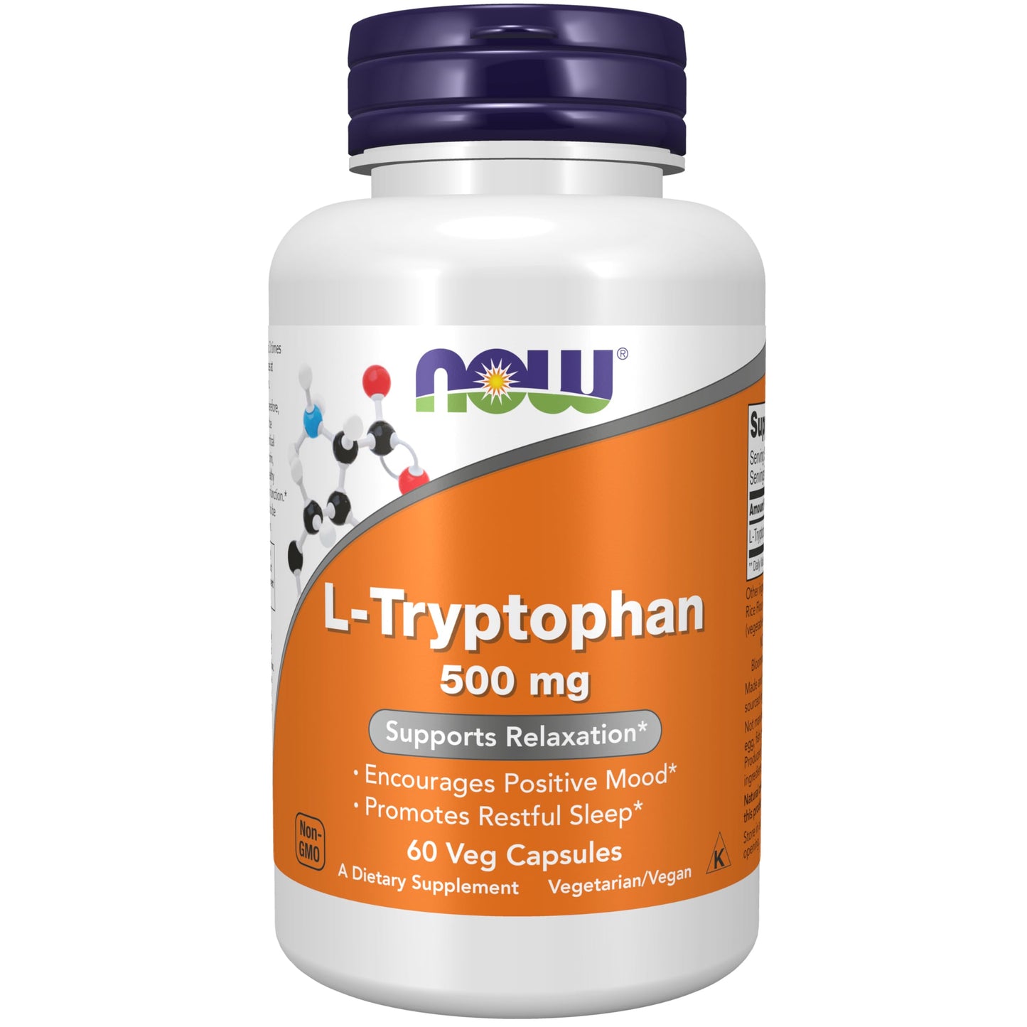 NOW Foods Supplements, L-Tryptophan 500 mg, Encourages Positive Mood*, Supports Relaxation*, 120 Veg Capsules Nirvana Guru