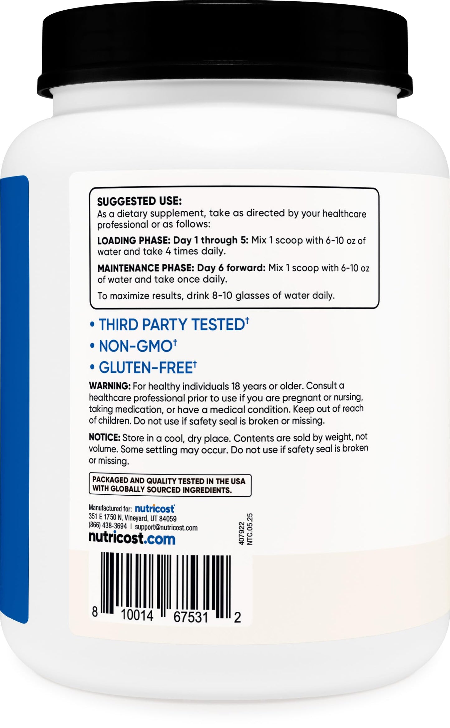 Nutricost Creatine Monohydrate Micronized Powder 500G, 5000mg Per Serv (5g) - 100 Servings, 17.9 Oz Nirvana Guru