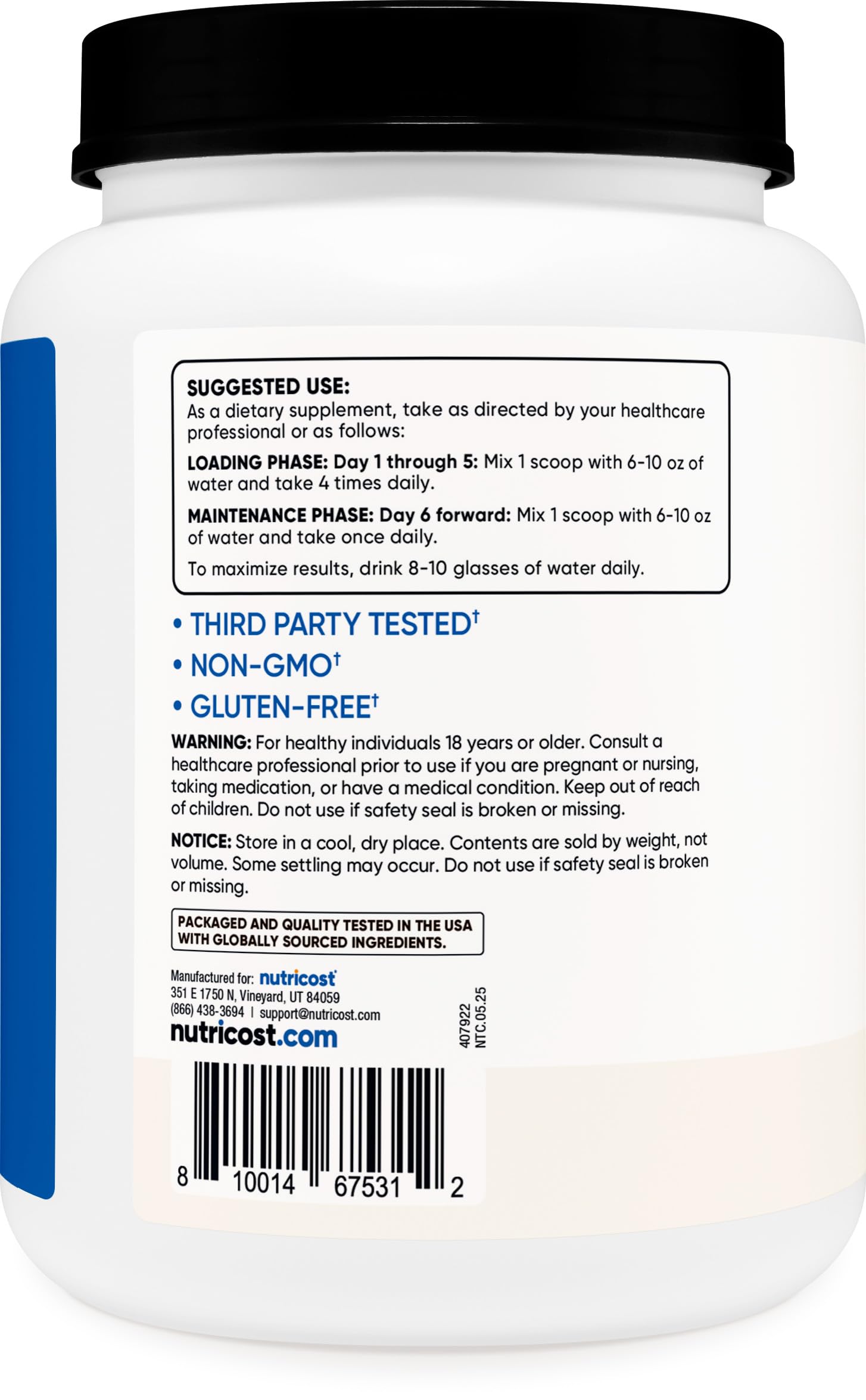 Nutricost Creatine Monohydrate Micronized Powder 500G, 5000mg Per Serv (5g) - 100 Servings, 17.9 Oz Nirvana Guru
