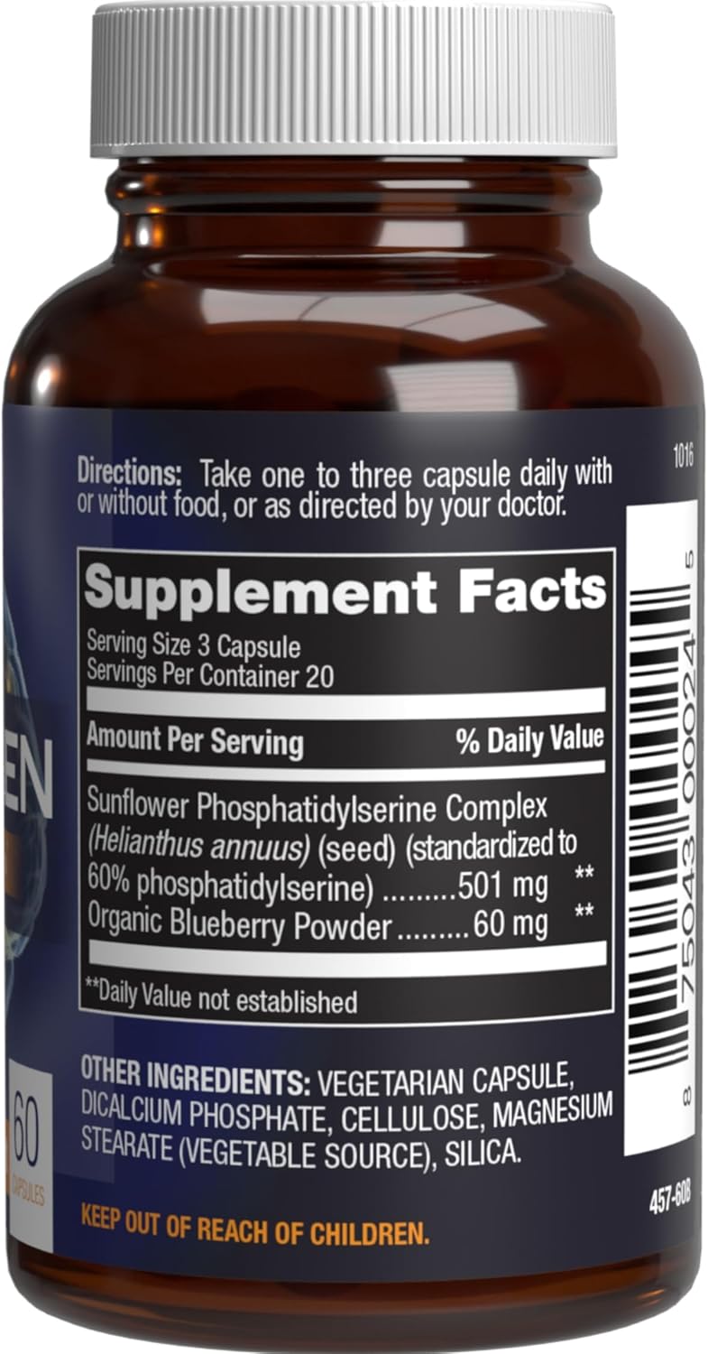Cognagen Memory Supplement for Brain Support - Clinically Formulated Ultra High Potency Phosphatidylserine Supplement - Brain Vitamin for Memory and Focus Support - Non GMO & Soy Free - 60 Capsules Nirvana Guru