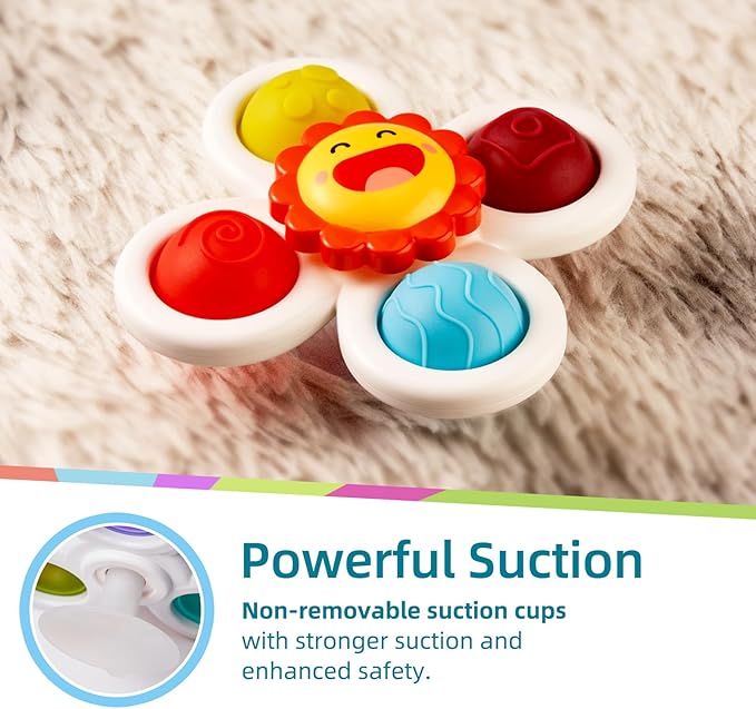 LiKee Strong Suction Cup Fidget Rotating Sensory Bath Toys for Baby, Airplane Car Travel Table & Window Toys for Toddler Boys and Girls, 6+ Months nirvanaguru