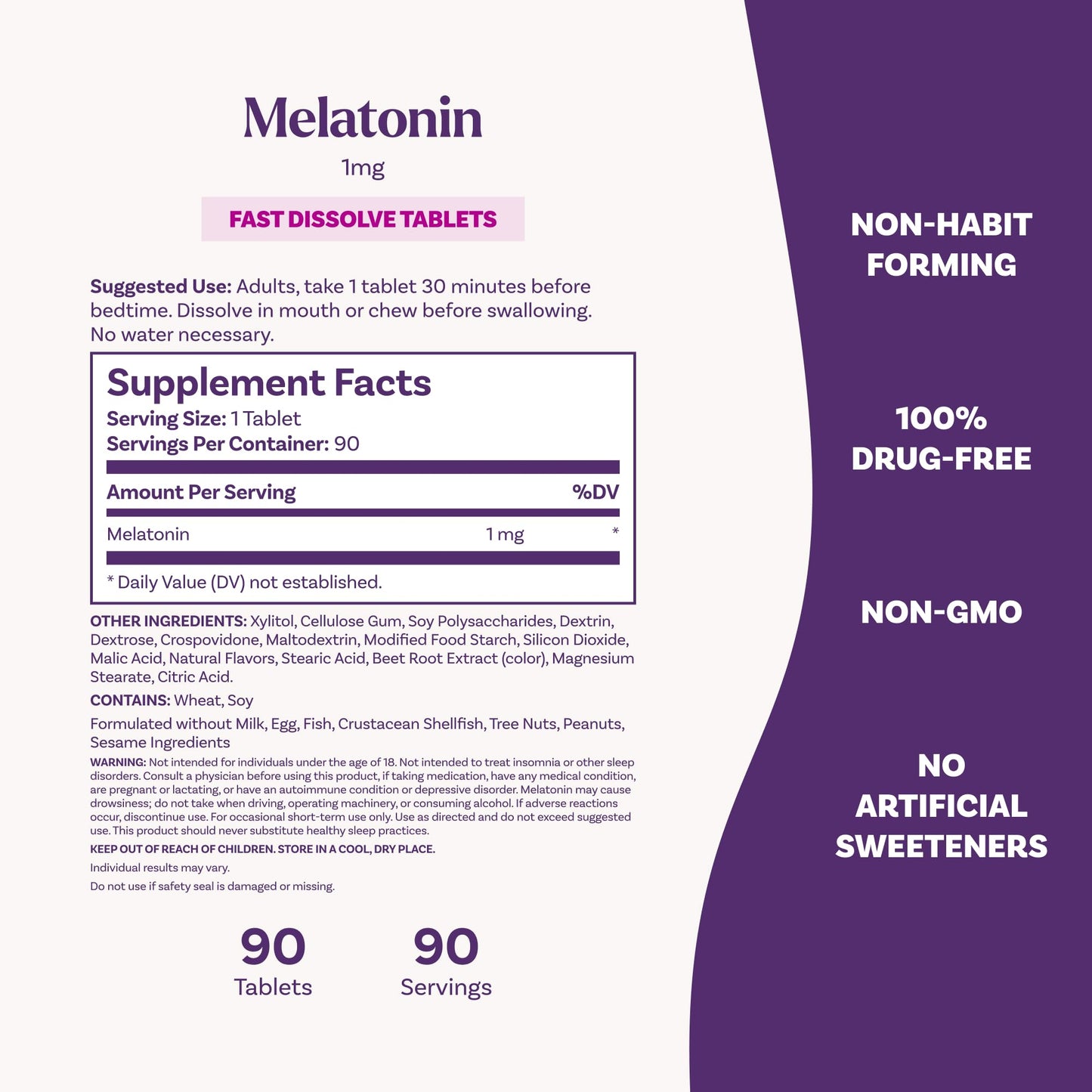 Natrol Fast Dissolve Melatonin 1 mg, Melatonin Supplements for Restful Sleep, Sleep Support for Adults, 90 Strawberry-Flavored Tablets, Up to a 90 Day Supply Nirvana Guru
