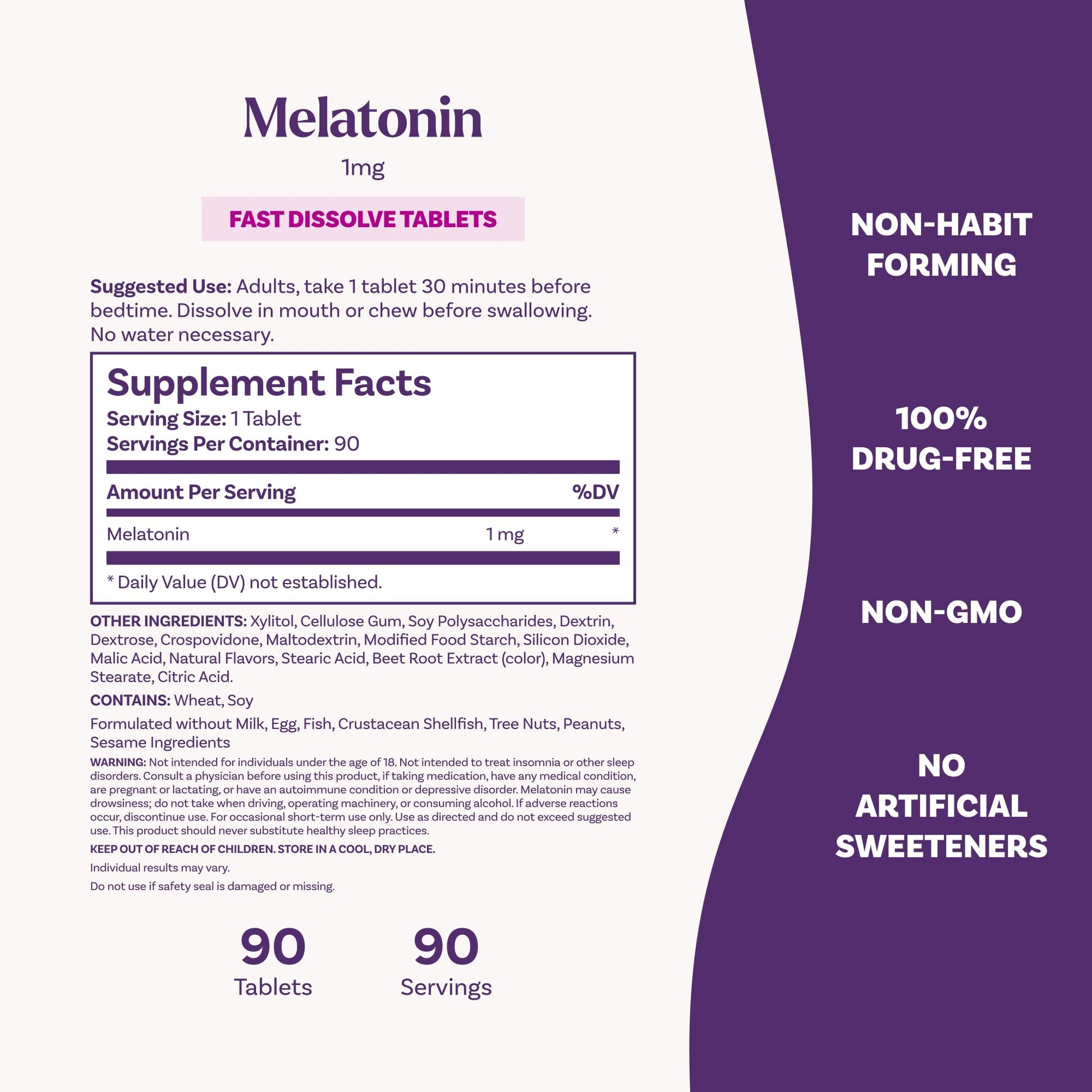 Natrol Fast Dissolve Melatonin 1 mg, Melatonin Supplements for Restful Sleep, Sleep Support for Adults, 90 Strawberry-Flavored Tablets, Up to a 90 Day Supply Nirvana Guru