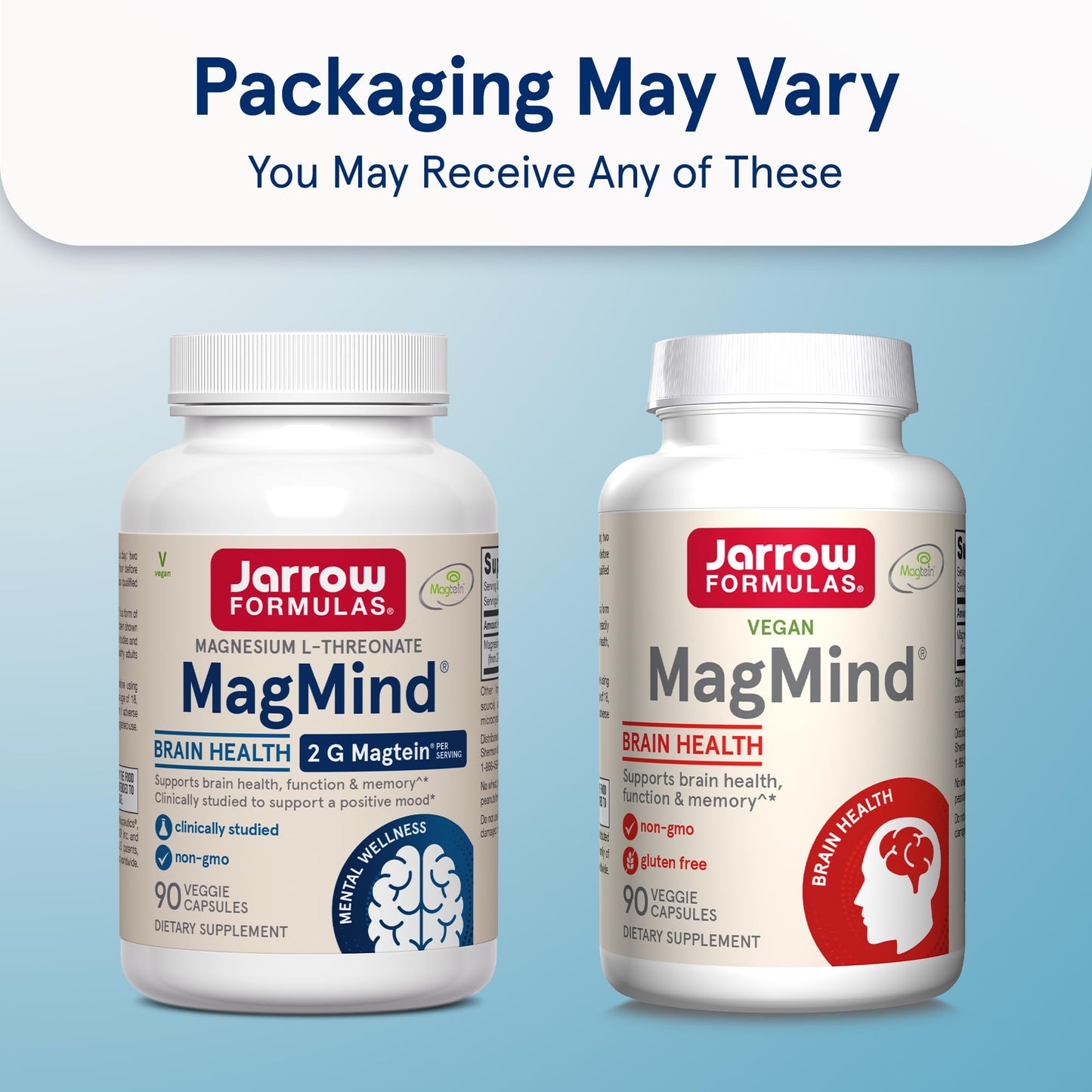 Jarrow Formulas Magnesium L-Threonate, MagMind Magtein Brain Supplements for Memory Support, 90 Veggie Capsules, Up to a 30 Day Supply - Nirvana Guru