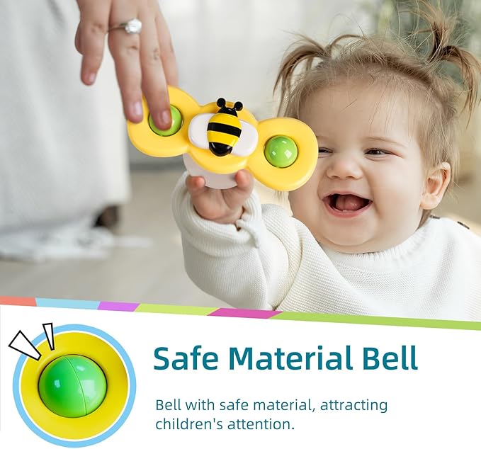 LiKee Strong Suction Cup Fidget Rotating Sensory Bath Toys for Baby, Airplane Car Travel Table & Window Toys for Toddler Boys and Girls, 6+ Months nirvanaguru