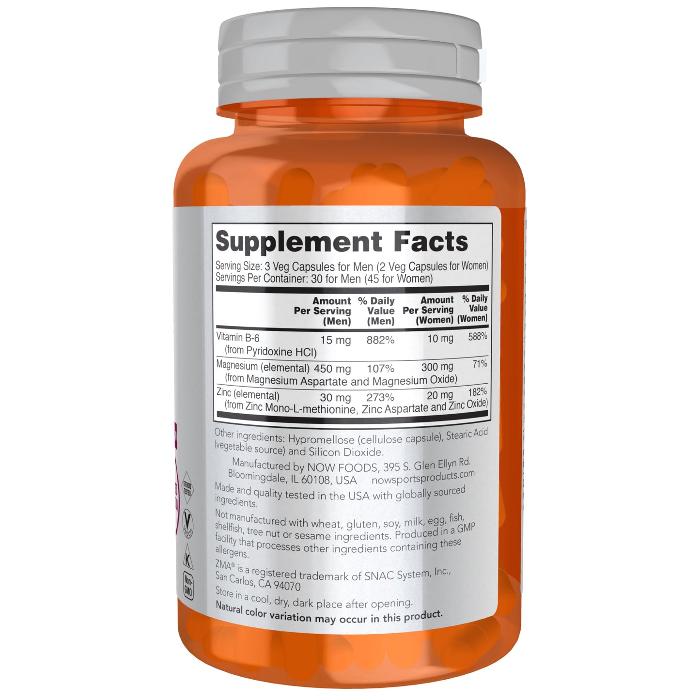 NOW Foods Sports Nutrition, ZMA (Zinc, Magnesium and Vitamin B-6), Enhanced Absorption, Sports Recovery*, 180 Capsules Nirvana Guru