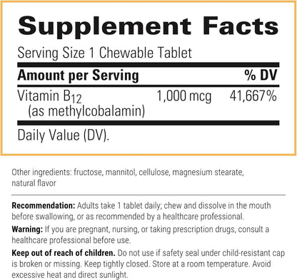 Integrative Therapeutics B-12 Active, Vitamin B12, Supports Nerve Function*, Cherry Flavored, 30 Chewable Tablets - 2 Pack - Nirvana Guru