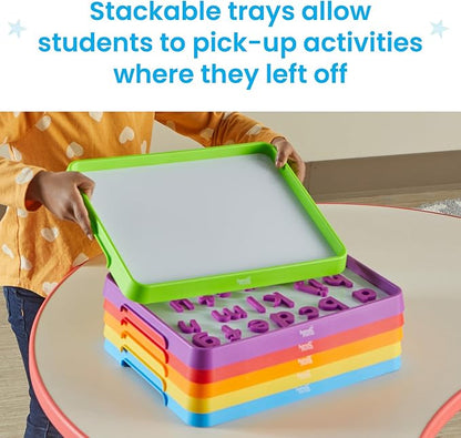 hand2mind Magnetic Dry Erase Activity Trays, Stackable Trays for Classroom, Magnetic Letter Trays, White Boards for Kids, Science of Reading Classroom Materials, Teacher Classroom Supplies Nirvana Guru