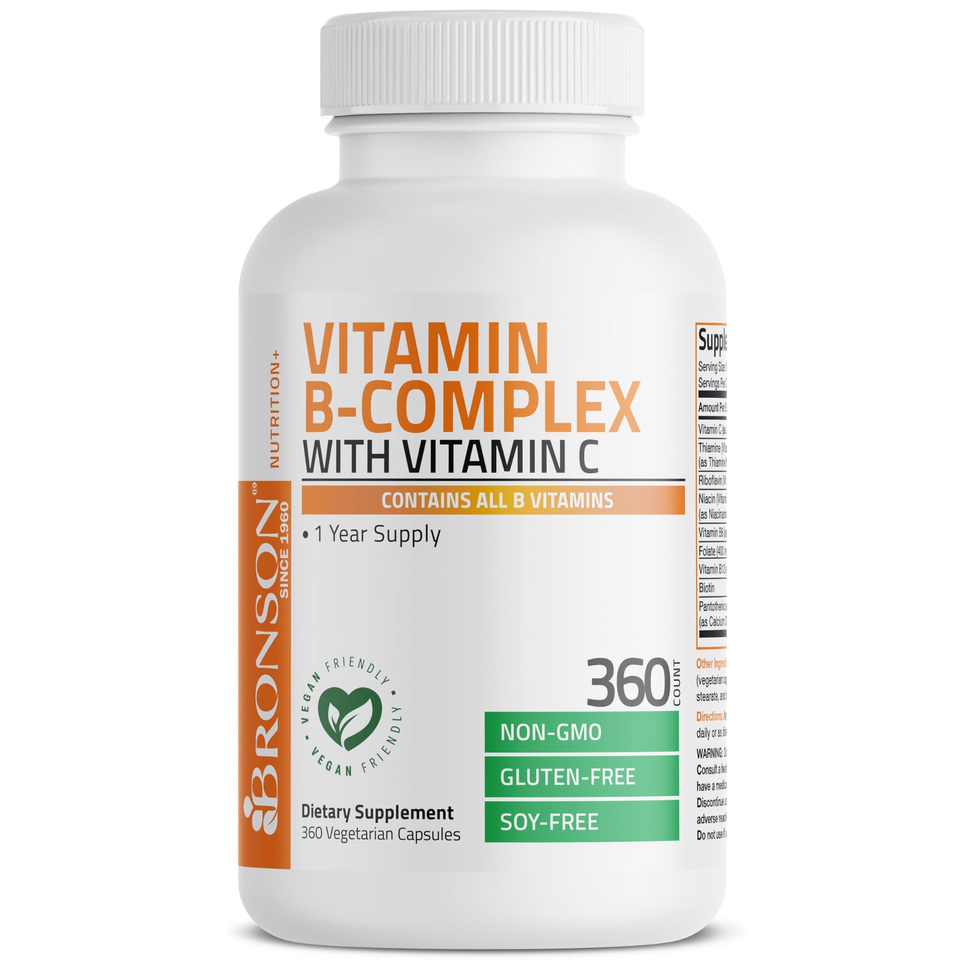 Bronson Vitamin B Complex with Vitamin C - Immune Health, Energy Support & Nervous System Support - Non-GMO, 250 Vegetarian Capsules Nirvana Guru