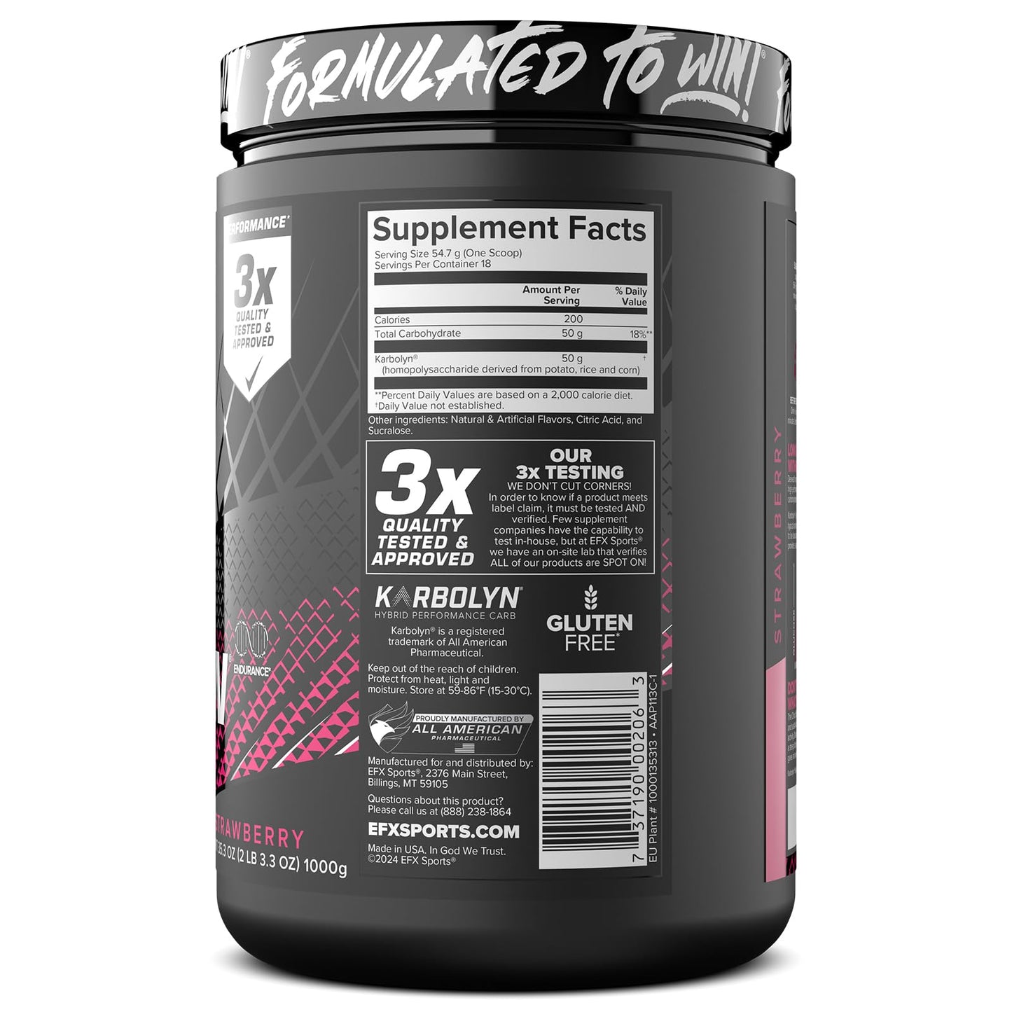 EFX Sports Karbolyn Fuel | Fast-Absorbing Carbohydrate Powder | Carb Load, Sustained Energy, Quick Recovery | Stimulant Free | 39 Servings (Neutral) Nirvana Guru