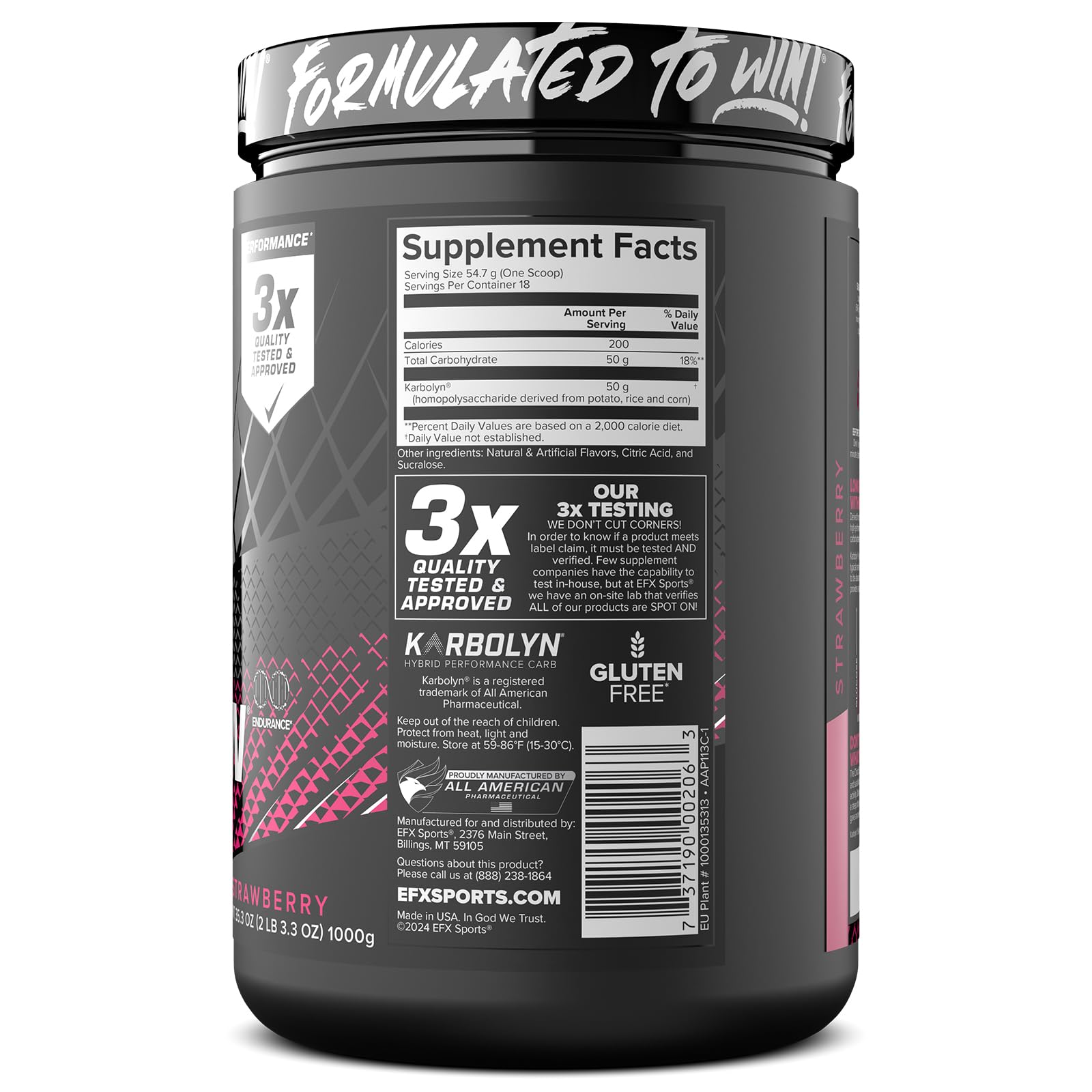 EFX Sports Karbolyn Fuel | Fast-Absorbing Carbohydrate Powder | Carb Load, Sustained Energy, Quick Recovery | Stimulant Free | 39 Servings (Neutral) Nirvana Guru