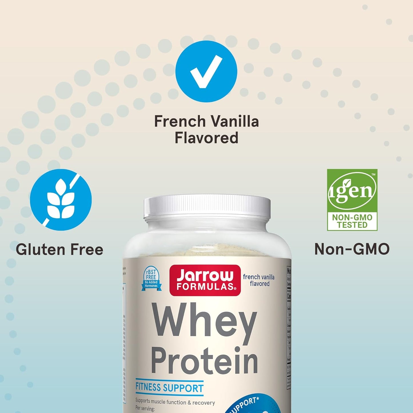 Jarrow Formulas Whey Protein With 18 g of Protein, 3.8 g of BCAAs, and Glutamine, Dietary Supplement for Muscle Function and Recovery Support, 32 oz Unflavored Powder, Approximately 38 Day Supply - Nirvana Guru