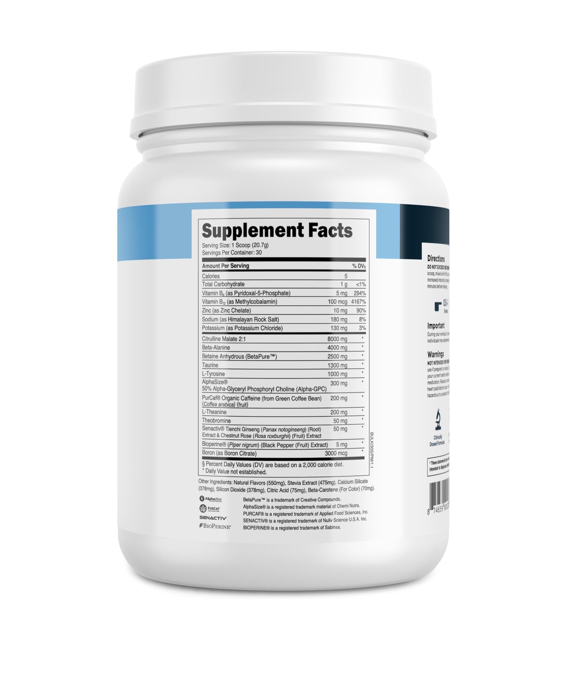 Transparent Labs Bulk Pre Workout Powder - Naturally Sweetened Advanced Pre-Workout Formula for Muscle Building and Strength - 30 Servings, Peach Mango Nirvana Guru