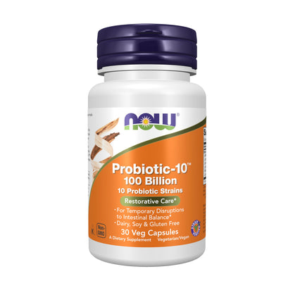 NOW Foods Supplements, Probiotic-10™, 100 Billion, with 10 Probiotic Strains,Dairy, Soy and Gluten Free, Strain Verified, 60 Veg Capsules - Nirvana Guru