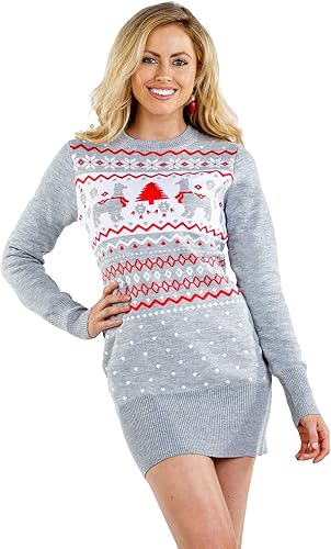 Women's Gaudy Garland Sweater Dress nirvanaguru