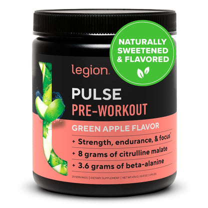 LEGION Pulse Pre Workout Supplement - All Natural Nitric Oxide Preworkout Drink to Boost Energy, Creatine Free, Naturally Sweetened, Beta Alanine, Citrulline, Alpha GPC (Fruit Punch) Nirvana Guru