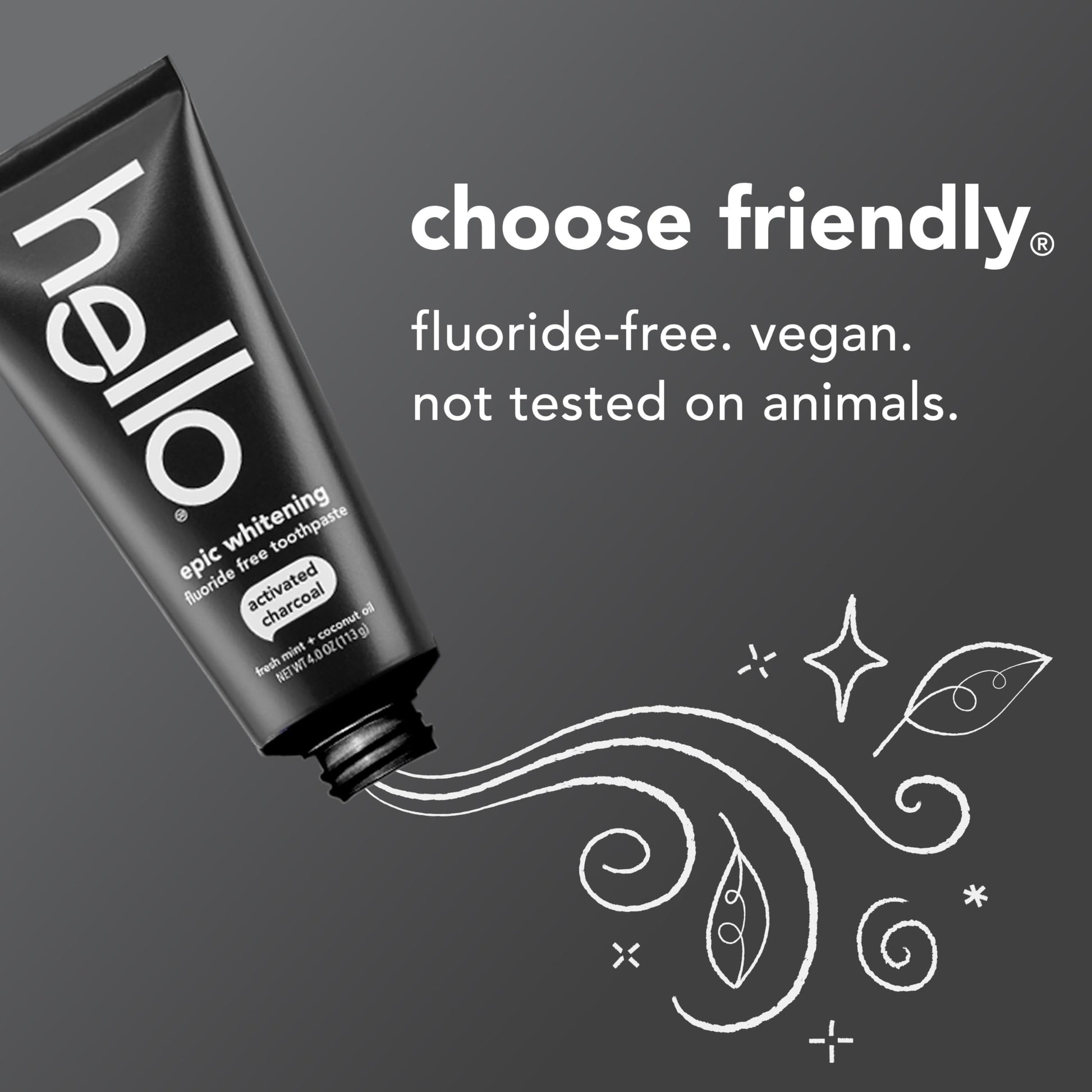 Hello Activated Charcoal Toothpaste, Fluoride Free with Activated Charcoal, Teeth Whitening Toothpaste with Fresh Mint and Coconut Oil, No SLS, Vegan, Gluten Free, 3 Pack, 4 OZ Tubes Nirvana Guru