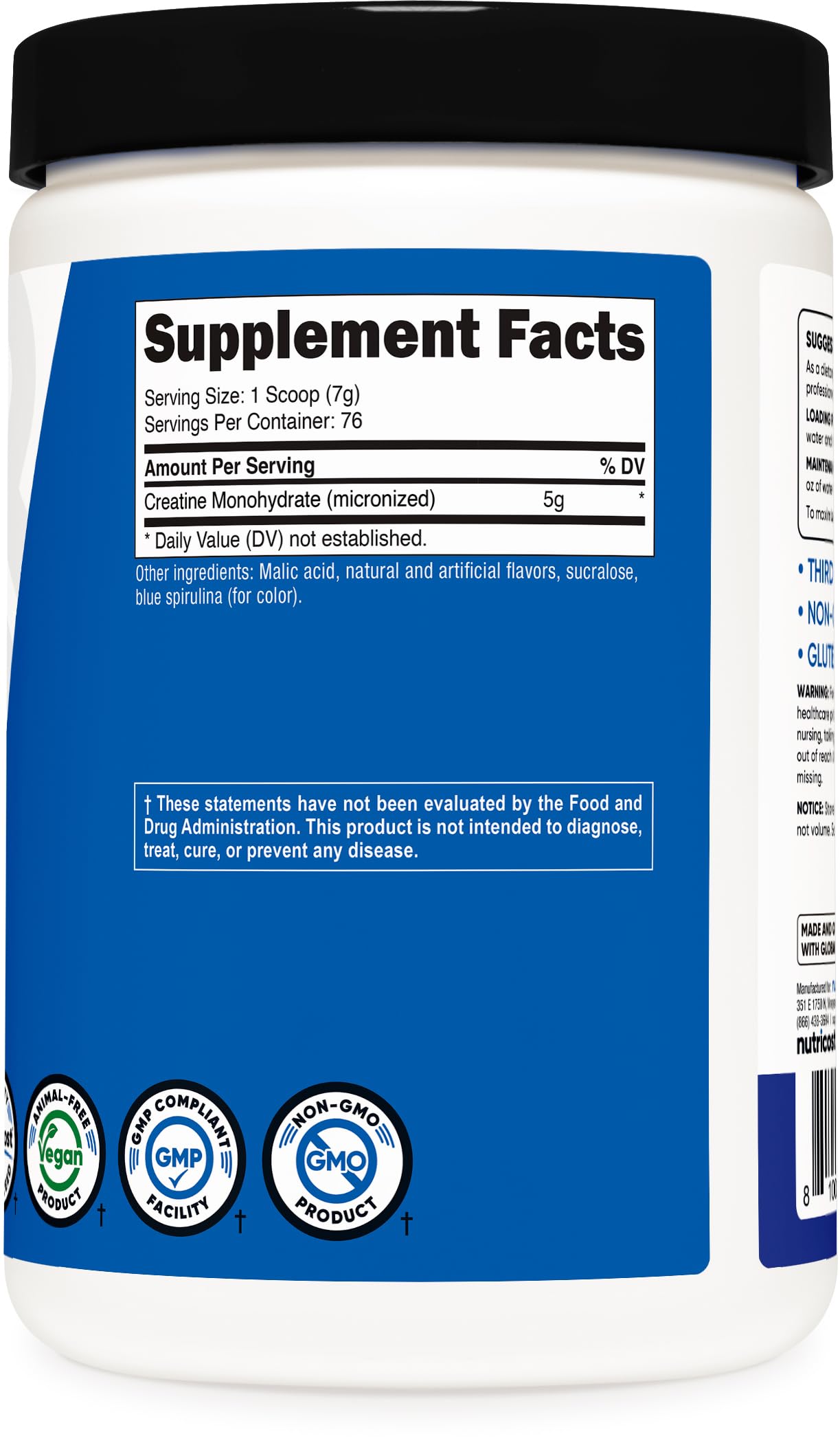 Nutricost Creatine Monohydrate Micronized Powder 500G, 5000mg Per Serv (5g) - 100 Servings, 17.9 Oz Nirvana Guru