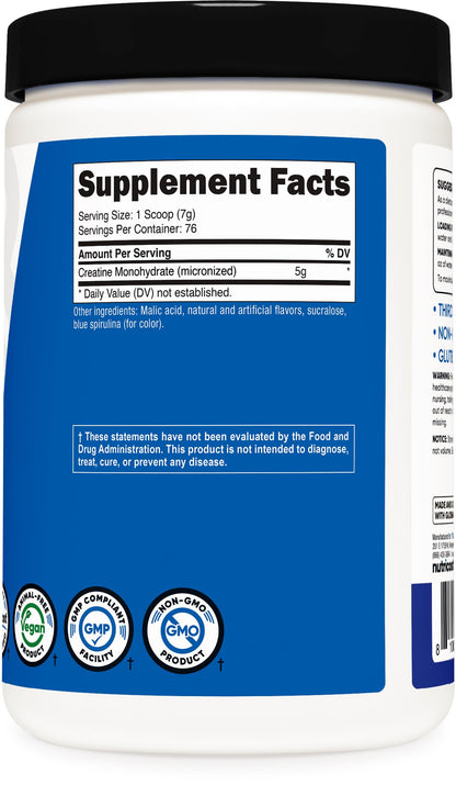 Nutricost Creatine Monohydrate Micronized Powder 500G, 5000mg Per Serv (5g) - 100 Servings, 17.9 Oz Nirvana Guru