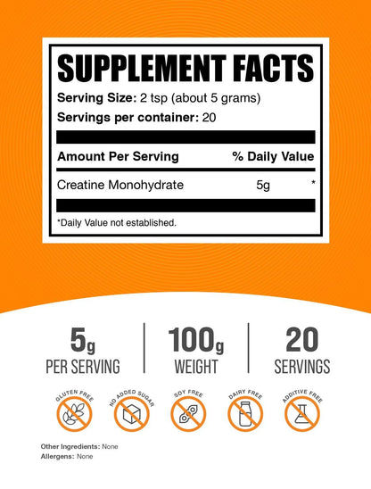 BulkSupplements.com Creatine Monohydrate Powder - Creatine Supplement, Micronized Creatine, Creatine Powder - Unflavored & Gluten Free, 5g (5000mg) per Servings, 500g (1.1 lbs) (Pack of 1)